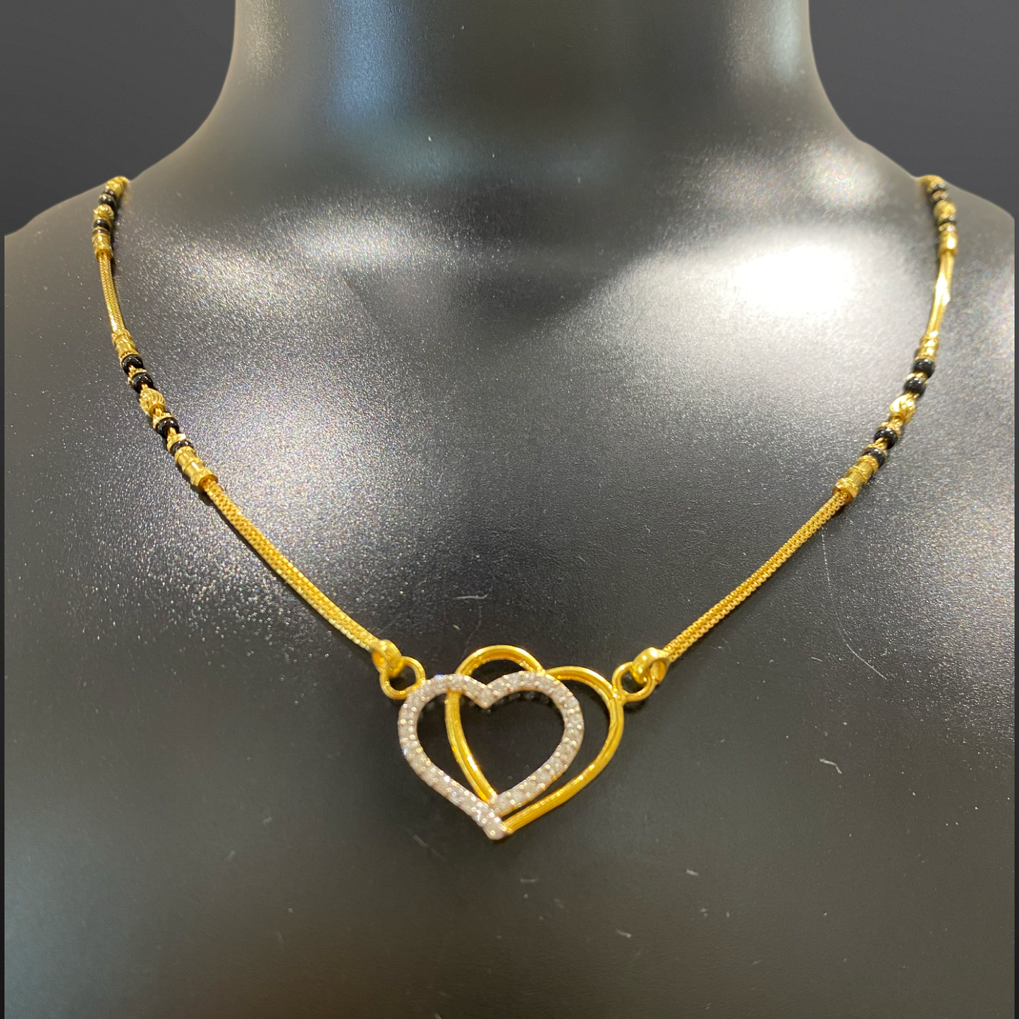 Ladies Double Heart Mangalsutar Chain