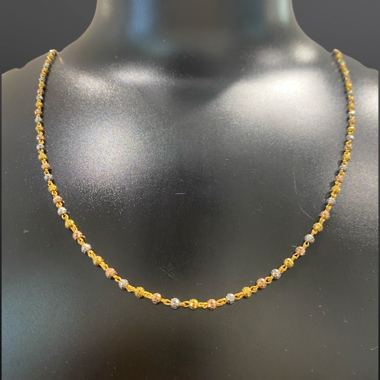 Three Tone Beaded Chain
