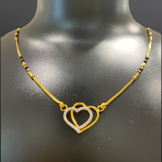 Ladies Double Heart Mangalsutar Chain