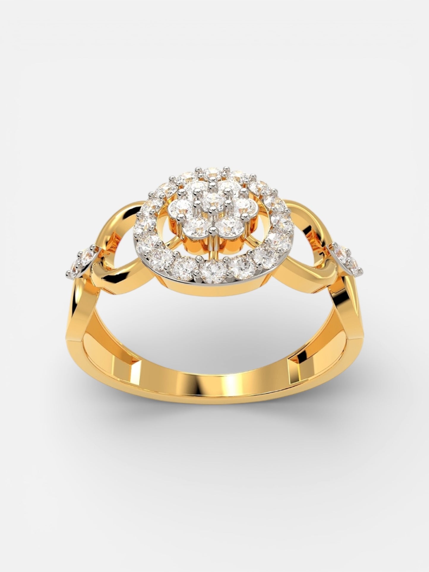 Floral Halo Ladies Ring