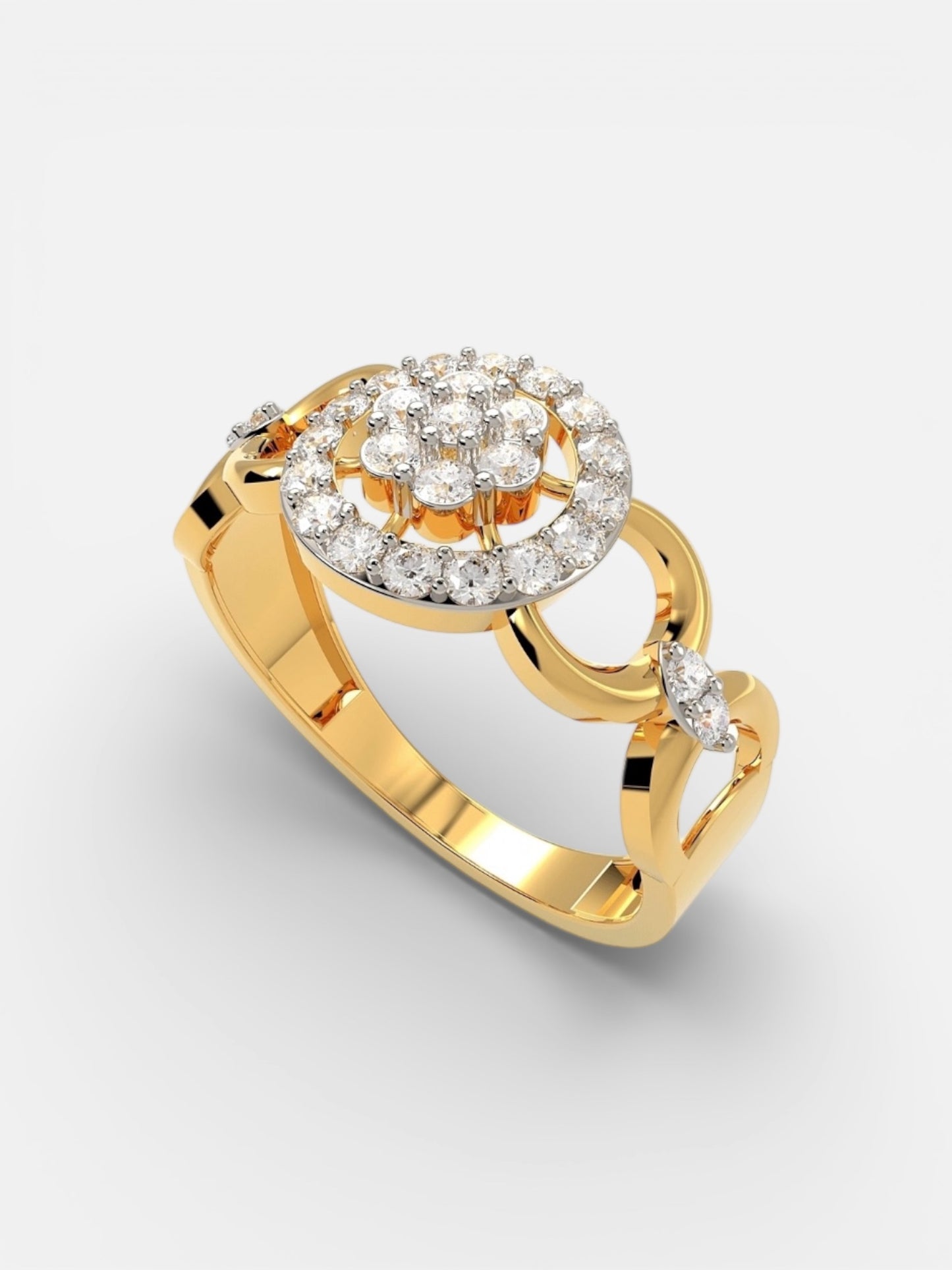 Floral Halo Ladies Ring