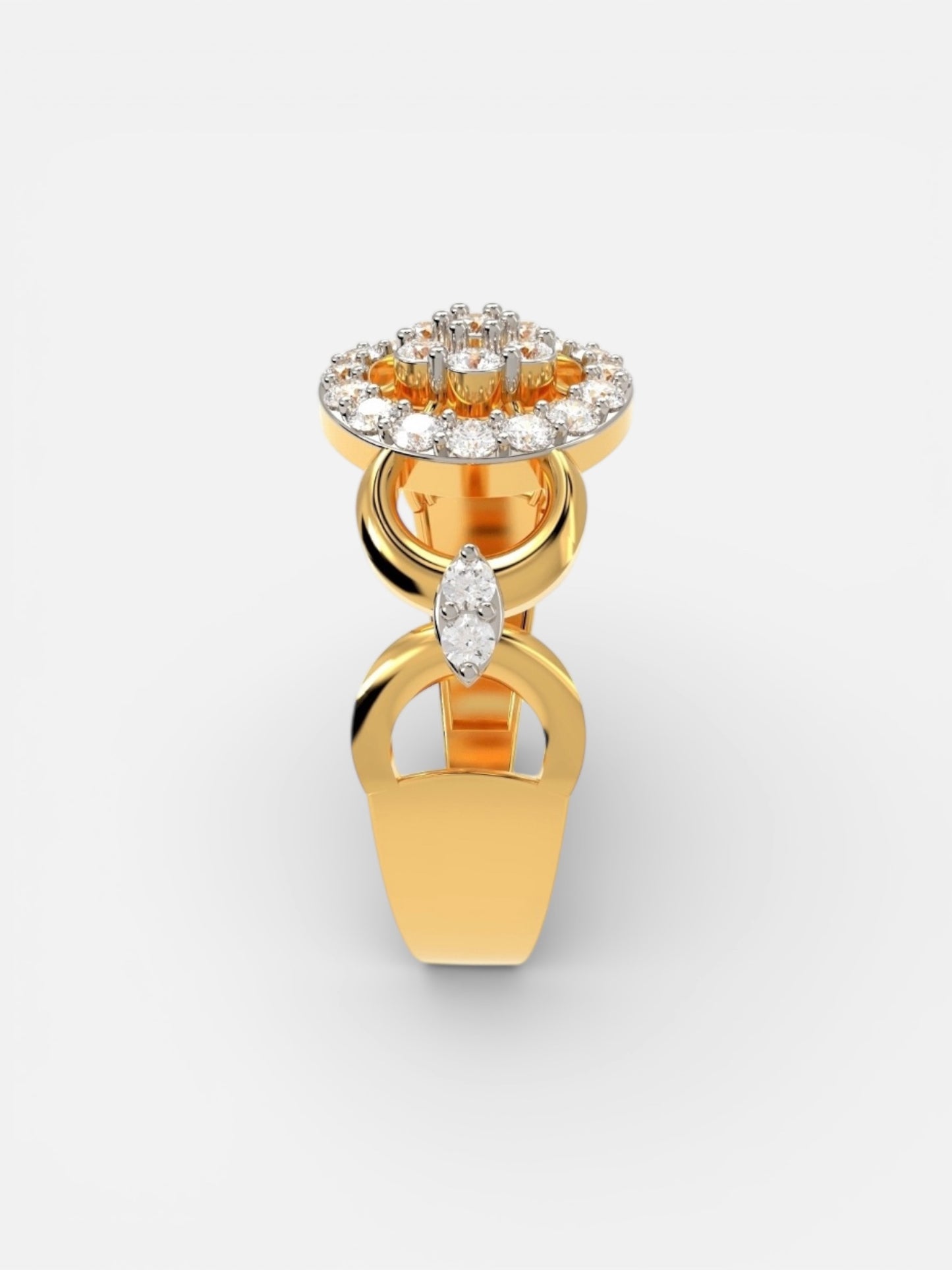 Floral Halo Ladies Ring